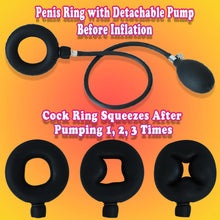 Load image into Gallery viewer, Inflate Bird Rings Ball Air Lock Penis Rings Chastity Cage
