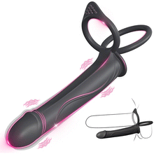Load image into Gallery viewer, Anal Couples Strap On Anal Dildo With Vibrating Cock Ring