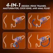 Load image into Gallery viewer, 3 in 1 Penis Vibrator Male Masturbator with Detachable Butt Plug and Cock Ring