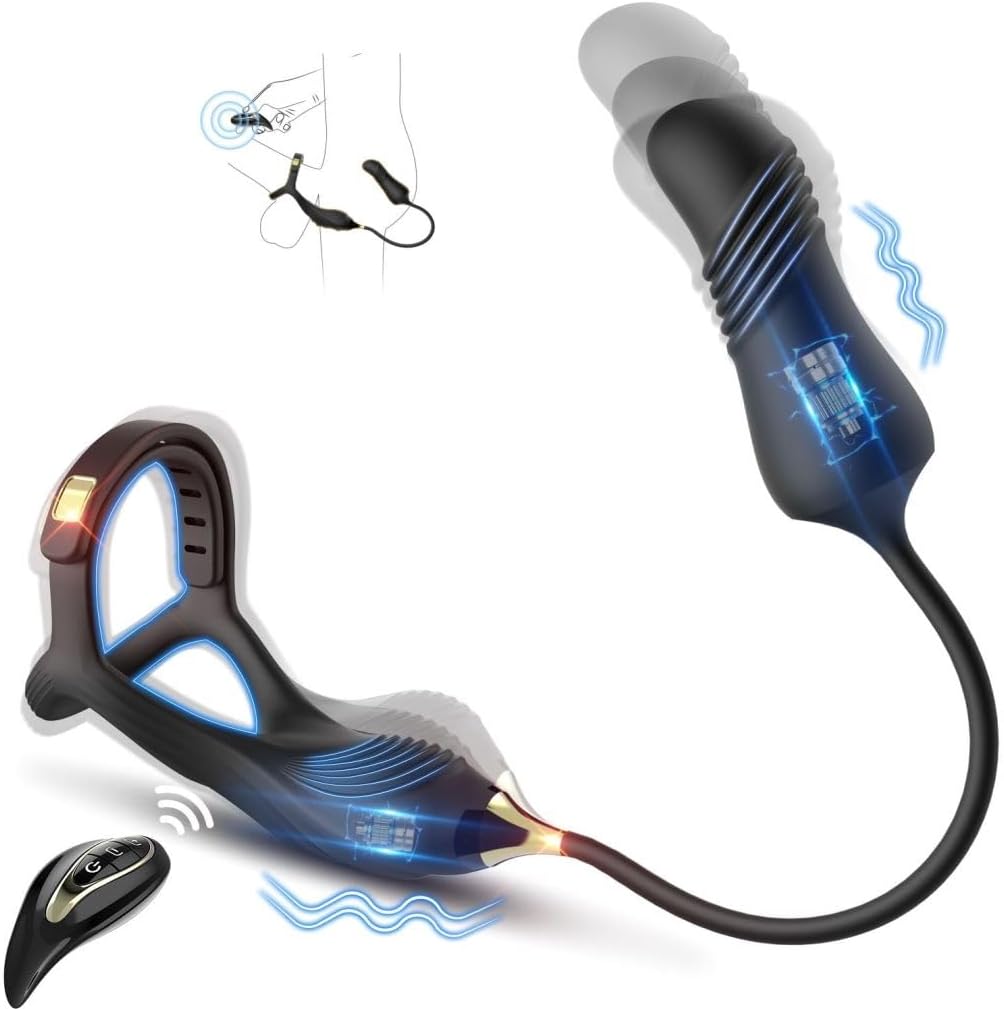 10 Modes Prostrate Massager and one-Touch Recovery Portable Soft Silicone Easy to wear Powerful Silent and Waterproof Beautifully Packaged Man Ladies Gift Pleasure.-SIY4-5, Black-5