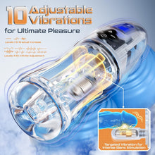 Load image into Gallery viewer, Automatic Male Masturbator Male Sex Toy, Penis Stroker with 10 Vibrating &amp; 7 Sucking &amp; Sexy Moaning &amp; Full Transparent Design, Pocket Pussy Stroker with 3D Textured Adult Sex Toys for Men Masturbation