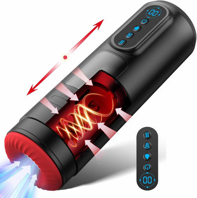 Automatic Male Mastusbafor Heat Men's Masterburbatar Sucking Men Masturebstor Machine Thrusting Machine Devices Suction Adult Toy Auto Bj Machine Pocket Puzzy Man Masturebstor Electric Sweater