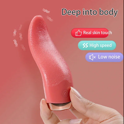 Tongue Tongue Vibration Female Masturbation Soft Silicone Imitation Tongue Sex Toy Frequency Conversion Lick